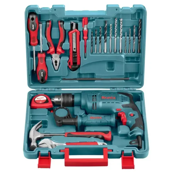 کیت دریل چکشی 13 میلی متری 650 وات رونیکس مدل RS-0001