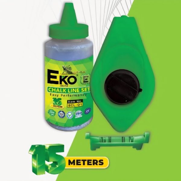 چاک لاین 15 متری با پودر رنگی و آب تراز اکو EKO مدل ECL-001