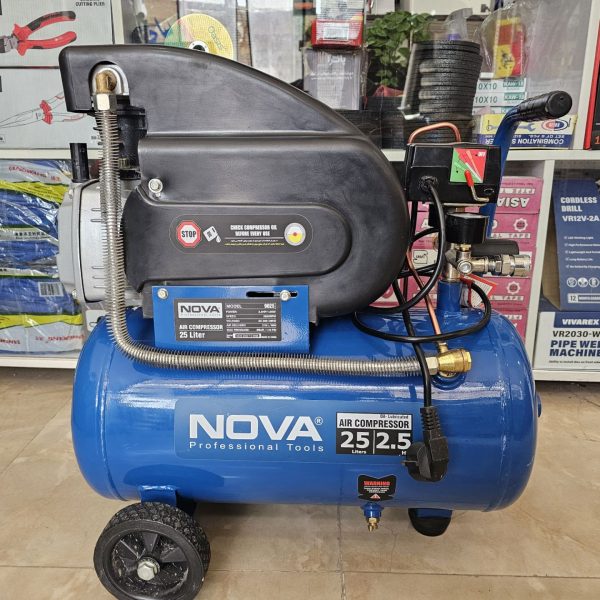 کمپرسور باد 25 لیتری نووا مدل NTA9025 کارکرده